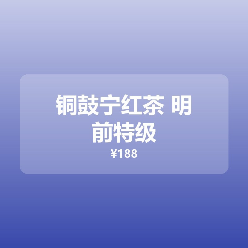 铜鼓宁红茶 明前特级